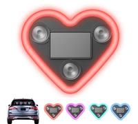 Solar Powered Wireless LED Heart C-Pillar Neon Light, Car Solar Heart LED Light, Hearts-Shaped Car Lights Decor, Romantic Cars Interior Decor Ambient Lamp, for Valentine's Day (Red)