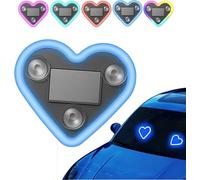 Solar Powered Wireless LED Heart Shape C-Pillar Neon Light,Car Wireless Atmosphere Light,5 Lighting Modes for Car,USB & Solar Charging,Romantic Mood Lighting for All Occasions (Blue)