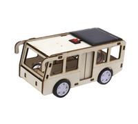 Solar Powered Wood Bus Toy Car DIY Science Experiment Kit for Kids STEM Learning Educational Project 5.71inch