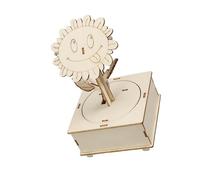 Solar-Powered Wooden Model: STEM Building Set with Light Tracking Function for Science Classroom Decor Solar Tracking STEM Wooden Model for Physics Education & Light-Following Desk Decor