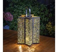 Solar Powered XL Celeste Star Shaped Lantern - Weather Resistant Outdoor Garden Tabletop or Hanging Light with Decorative Silhouette Effect for Patio, Decking, Balcony, Yard - H30 x 24cm Diameter