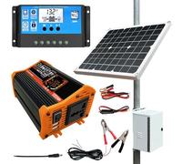 Solar Powers System - Solar Panel Controller and Inverter | Complete Solar Powers System with Battery and Inverter | Solar System Kit Off Grid with Solar Panel