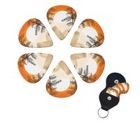 Solar Print Japanese Guitar Picks 6 Pack with Guitar Organizer Storage Box Guitar Accessories for Men Women Guitar Accessories Ukulele for