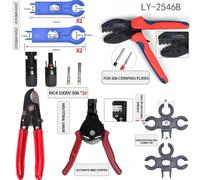 Solar PV Crimping Tool Kit for 2.5-6mm² Cable, Includes Wire Cutter & Wrench in Oxford Bag for Connector Installation