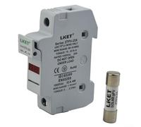 Solar PV Fuse Holder 10x38mm, 1000V DC Photovoltaic Fuse Base with LED Indicator for Solar Panel String Protection, IEC 60269-6 Compliant, DIN Rail Mount,(15A)