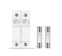 Solar PV Fuse Holder Set 1000V DC with Fuse for 3A 10A 15A 20A 25A 30A| High Temp Resistant Plastic Case for Solar Panel String Array Protection and(3A)