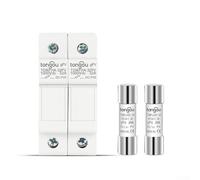 Solar PV Fuse with Holder Set 3A-30A 1000V DC | High Temp Resistant Plastic Fuse Box for Solar Panel String Array Protection Isolation | For Easy Install(3A)