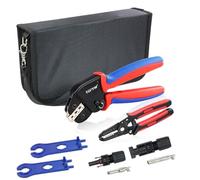 Solar PV Panel Mini Crimping Tool Kit YM-2546B Crimper Stripper Solar Connectors Spanner Wrench Works for AWG14-10,MC2.5/4/6mm²(YM-2546B)