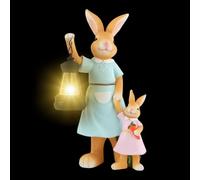 Solar Rabbit Light - Rabbit Garden Decoration, Easter Lantern with LED Light, Solar Powered Outdoor Statue, Weatherproof Yard Decor