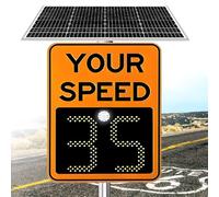 Solar Radar Speed Limit Sign for School and Highway Safety | Solar powered unit with large digital display, includes remote control, suitable for road speed reminder and traffic safety