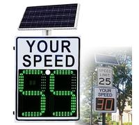 Solar Radar Speed Meter Wireless Speed Detector Radar Feedback Sign, for School Zones & Parking Lots, Solar Powered Traffic Speed Display,White-50x70/20"x27"