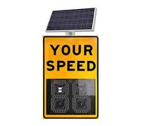 Solar Radar Speed Sign 20x27 Inch, LED Display Detects Speeds Up to 156 Mph. Solar Powered With Long Battery Life. IP53 Waterproof For School Zones, Roads, Parking Lots. Enhance Safety.