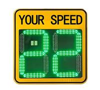Solar Radar Speed Sign 24x24 Inch Aluminum Highway Warning Board with Real Time LED Display IP65 Waterproof Traffic Safety Feedback Device for Roads