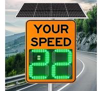 Solar Radar Speed Sign 4 Lane LED Feedback Board IP65 Waterproof Traffic Warning Display High Visibility Night Road Safety Device Long Battery Life for Highway School Zone Construction Area Durable