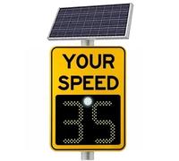 Solar Radar Speed Sign, Adjustable Speed Limit Display, Durable Aluminum Shell with Reflective Film, High Brightness, Visible Distance >500m, Size 700x500mm