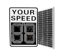 Solar Radar Speed Sign, Aluminum Radar Speed Display Detector, 2 Digital Speed Detector, Applicable to Highways, Industrial Park 60 * 90-White