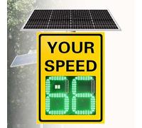 Solar Radar Speed Sign, LED Display for Traffic Safety, Wireless Vehicle Warning for School Zones & Roads, Adjustable Speed Limit, IP65 Waterproof, Durable Aluminum Housing