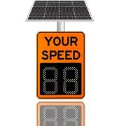 Solar Radar Speed Sign,Traffic Feedback Sign- Led Display, Adjustable Limit, With Accessories, Street/Road Warning Signage(Orange,50x70cm/20"x27")