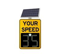 Solar Radar Speed Sign, Traffic Speed Feedback Sign with High Brightness Reflective Material, Visible Distance >500m, Easy Installation for Road Safety