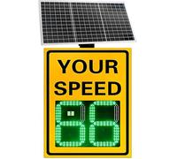 Solar Radar Speed Sign with Remote, IP65 Waterproof LED Feedback Display for Highway Safety, Real-Time Vehicle Speed Monitoring Alarm with 3M Reflective Film for Construction Zone & School Areas