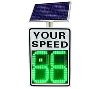 Solar Radar Speed Traffic Signs, Speed Radar Feedback Sign Speed Limit Detector for Vehicle Road Safety, with Accessories(White_60*90cm)