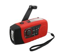 Solar Radio Emergency Manual 3 Charging Methods, 2000mAh for Outdoor Camping, with LED Flashlight and USB for Phone Charging, Radio Signal Reception Am/FM/WB
