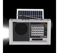 Solar Radio | Portable Rechargeable Radio | Powerful Flashlight with Pointer and Speaker Multiband for Women Men Camping Gym Travel Outdoor School Relaxation Work Home