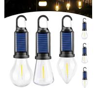 Solar Rechargeable Hooked Camping Light,2025 New Solar Tent Lights USB Rechargeable LED Camping Lantern,Waterproof Portable Emergency Light Bulb for Camping,Emergencies (Mixed, 3 Pcs)