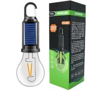 Solar Rechargeable Hooked Camping Light, LED Solar Tent Lights for Camping with Clip Hook, Portable Hanging Light Bulb for Hiking Fishing Outdoor|Lantern Flashlights