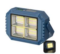 Solar Rechargeable Searchlight Torch Hand Lamp - Outdoor COB LED Work Light, Floodlight Spotlight with USB & Solar Charging, Emergency Red/Blue Strobe, Portable Weatherproof