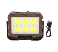 Solar Rechargeable Work Light, Portable Flood Light with Stand, 6 Modes, IP54 Waterproof - High Brightness Dimmable LED, Magnetic Base, Multi Charging for Camping and Repairs