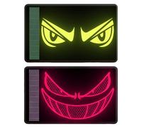 Solar Reflective Warning Stickers - Scary Expression Decals, Waterproof Car Sticker, Motorcycle Bicycle Truck Trailer | Night Safety Adhesive Automotive Accessory Decoration for Vehicles