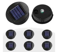 Solar Replacement Lid 8 cm Solar Lights Replacement Parts 6 Pieces Solar Light Replacement Top IP44 Waterproof Replacement Solar Module for Hanging Lanterns Outdoors, DIY, Garden, Patio [Energy Class