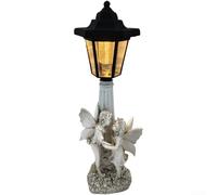 Solar Resin Angel Lamp with Cupid Design for Garden Patio Pathway Lighting Featuring Auto On/Off Dusk to Dawn Function (A)