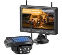 Solar Reversing Camera Wireless, Magnetic 7" 1080P AHD Backup Rear View Camera, IR Night Vision, 10000mAh Large Capacity, 150° Wide Angle, DIY Installation, for RV, Trailer, Truck, Motorhome(VS-7E)