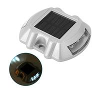 Solar Road Stud Lights, 2pcs 6 LED Garden Lawn Deck Pathway Outdoor Waterproof Lamps Driveway Marker Lights for Pathway White