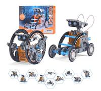 Solar Robot Kit, 12-in-1 STEM Building Toy with Gears, Educational Science Project for Kids Ages 8-14, Birthday