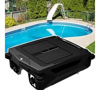 Solar Robotic Pool Cleaner, Automatic Cordless Skimmer for Above Ground Pools, Dual Charging Options, Two Speed Modes, Saltwater Compatible, Path Optimization