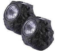 Solar Rock Lights for Outside, 2PCS Waterproof Realistic Stone Solar Spotlight LED Warm Ground Lights for Pathway Walkway Yard Garden, 6x5x5 Inch