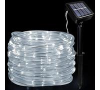 Solar Rope Light,10M 100LED Solar String Lights,Solar Fairy Lights 8 Modes Waterproof Tube Light Copper Wire Fairy Lights for Garden Fence, Patio Yard Party,Wedding Tree,Christmas. (White)