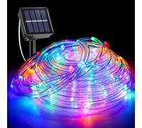 Solar Rope Lights Outdoor Waterproof, 33FT 135LED Solar String Lights, 8 Modes Flexible Solar Powered Fairy Light for Patio, Pool, Bedroom, Living room, Party, Holiday Decorations, Multicolor
