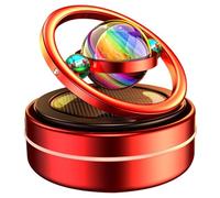 Solar Rotating Aromatherapy|Solar Rotating Aromatherapy Car Diffuser Dashboard Ornaments with 6 Aroma Tablet for Car Vehicle Home Office Women Men Red