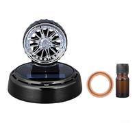 Solar Rotating Car Air Freshener, Tire Design Aromatherapy Diffuser,Car Dashboard Decoration(C)