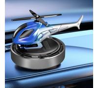 Solar Rotating Helicopter Car Air Freshener - Rotating Diffuser with Plant Extracts for Smell Removal, ABS Auto Decor Ornament(blue)