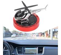 Solar Rotating Helicopter Car Air Freshener - Rotating Diffuser with Plant Extracts for Smell Removal, ABS Auto Decor Ornament(Red)