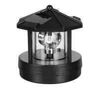 Solar Rotating Lighthouse LED Solar Lights 360-degree Rotating Landscape Lamp Beacon Beam Lamp For Garden Yard Street Light(Black)