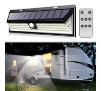 Solar RV Porch Light, 118 LED Motorhome Motion Sensor Outside Lights with Remote Control, Waterproof Camper Outdoor Lights for Motorhome Travel, Travel Trailers, Camper, Food Trucks (2 Pack)