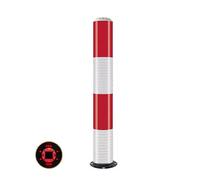 Solar Safety Bollard with Intelligent Photosensor, LED Illuminated Steel Pipe Post, Night Reflective Design for Traffic Areas
