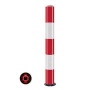 Solar Safety Bollard with Intelligent Photosensor, LED Illuminated Steel Pipe Post, Night Reflective Design for Traffic Areas