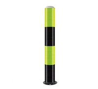 Solar Safety Bollard with Intelligent Photosensor, LED Illuminated Steel Pipe Post, Night Reflective Design for Traffic Areas